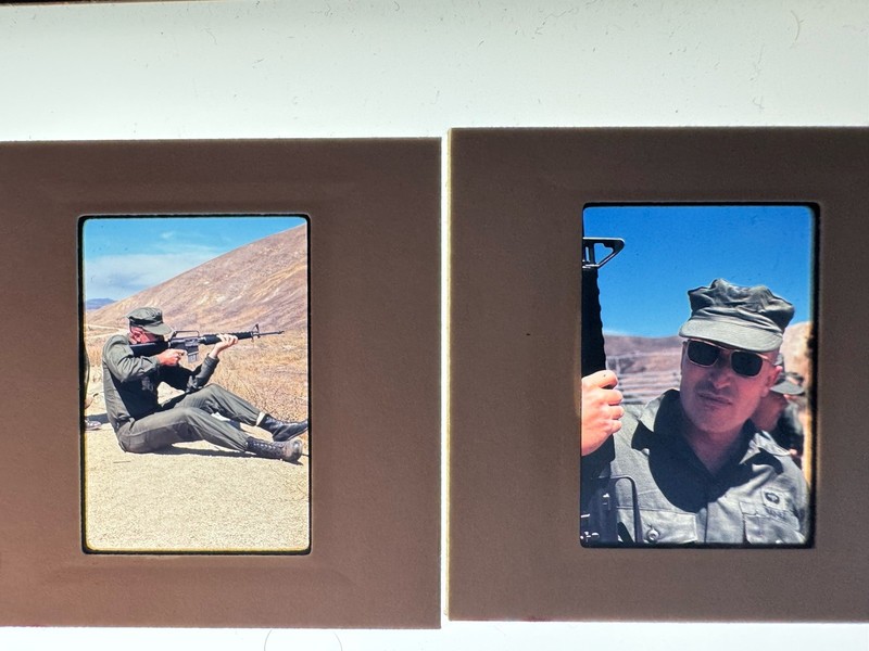 1968 Vietnam War Original Color Slide Lot of 2 U.S. Soldier M16 Rifle Photos￼