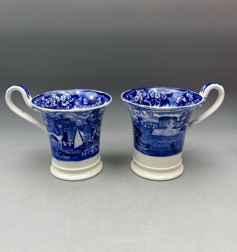 Early Wedgwood Ferrara blu scuro tazze transferware - Foto 1 di 11