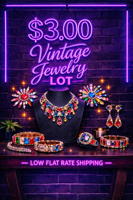 $3  BUILD A LOT  ESTATE  JEWELRY EARRINGS NECKLACE BRACELET PIN LOW FLAT  SHIP