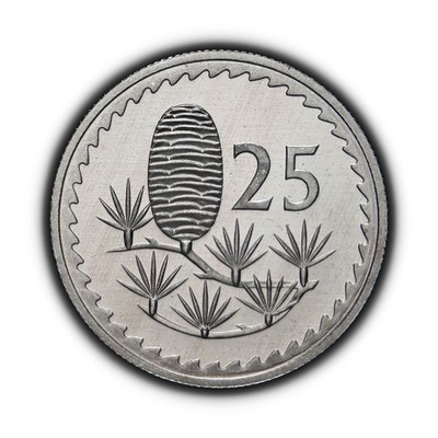 CYPRUS. 1963, 25 Mils - Shield Arms, Cedar of Lebanon Bilingual RARE 1 Proof