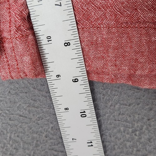 Pantaloncini da spiaggia uomo J CREW lino cotone 33W rosso chambray estivi casual tasche - Foto 5 di 9