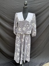 Vintage Floral Dress Barone W Medium