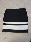 Cynthia Rowley Size 10 Black With White Stripes Straight Suit Pencil Mini Skirt — photo 5
