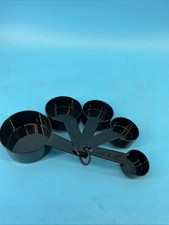 Black Plastic Measuring Cups Set of 5 kitchen Utensils/Tools