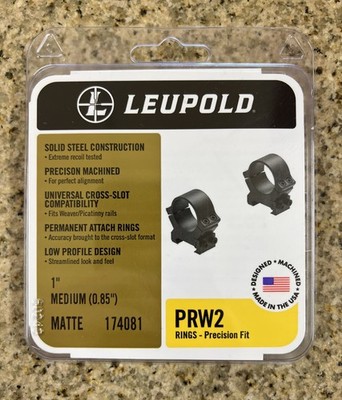 Leupold PRW2 Scope Rings Matte 1in. Medium 174081 - NEW SEALED FREE SHIPPING