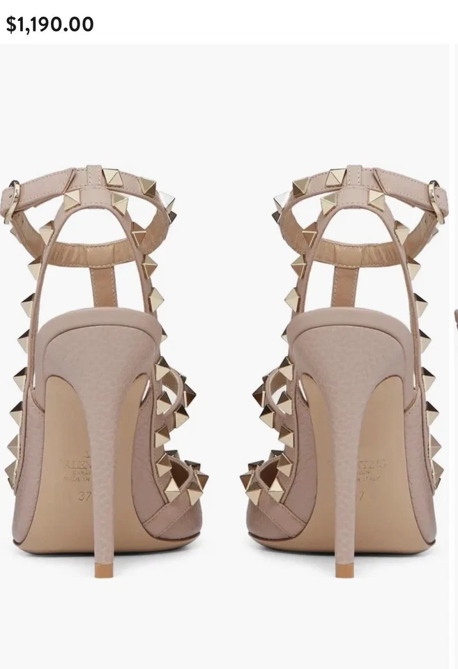 Valentino Garavani Women's Patent Leather Studded Heels Size 38 1/2 - Image 3 of 4