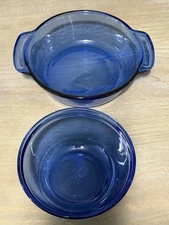 Anchor Hocking Casserole Dish And Mixing Bowl, Cobalt Blue, 9” 7”, 2 Qt & 1.5 Qt