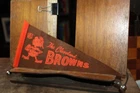 Mini 1960's Vintage NFL 12" Cleveland Browns Felt  Pennant "Brownie"