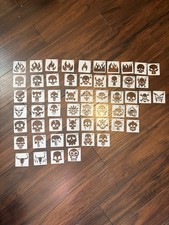 Skull Flame Craft Stencil Template Set Lot - Square Stencils on Keyring