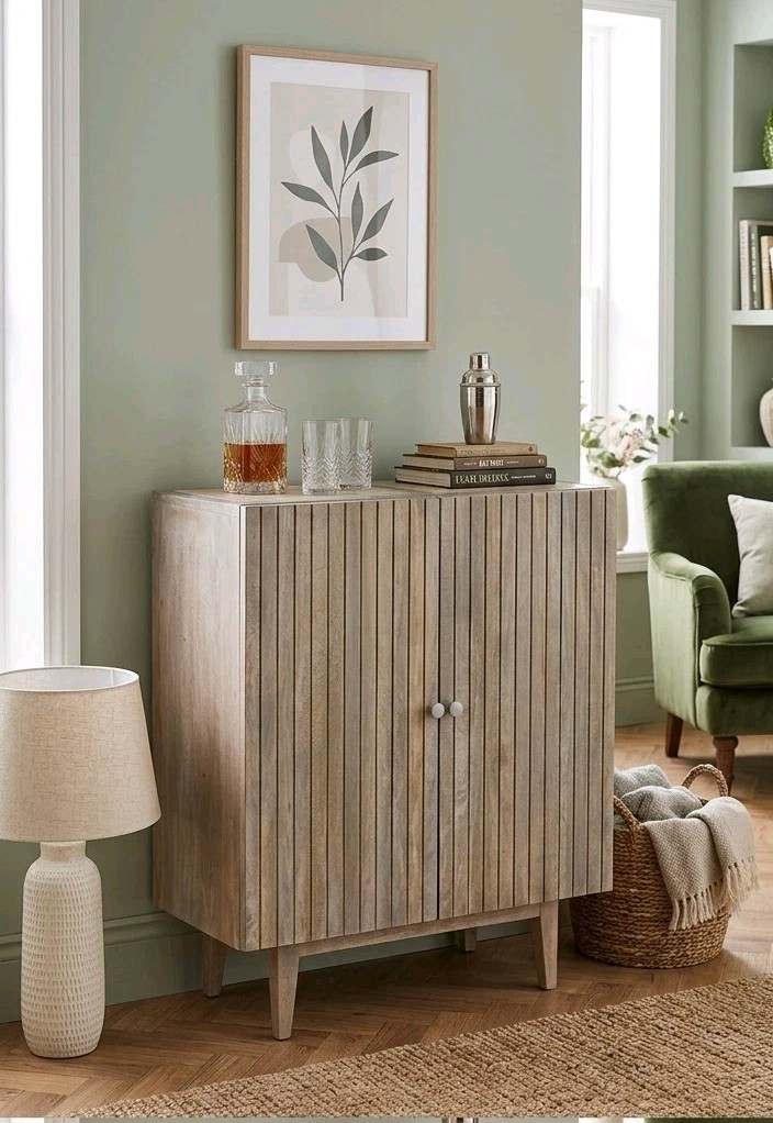Leda Drinks Storage Cabinet Solid Wood