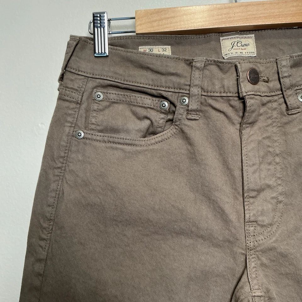 Pantalones de mezclilla J Crew para hombre 32x30 verde 484 ajustados calce recto ropa teñida informales Foto 3 de 4