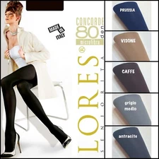 Lores Concorde elastic matte solid color microfiber pantyhose tights 80 Den
