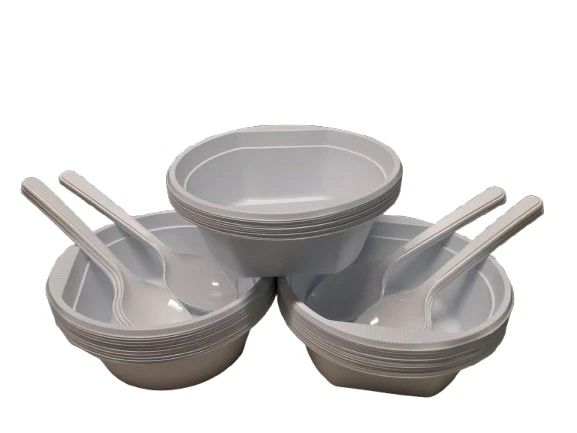 IKA Suppenteller 500ml Einweg Weiß Einweggeschirr Suppenterrine Plastik +Plastiklöff