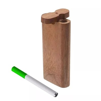 Custom-Sign Wooden Dugout Pipe Set – Self-Cleaning Metal Bat & Poker One Hitter Kit (Straight, USA Seller)
