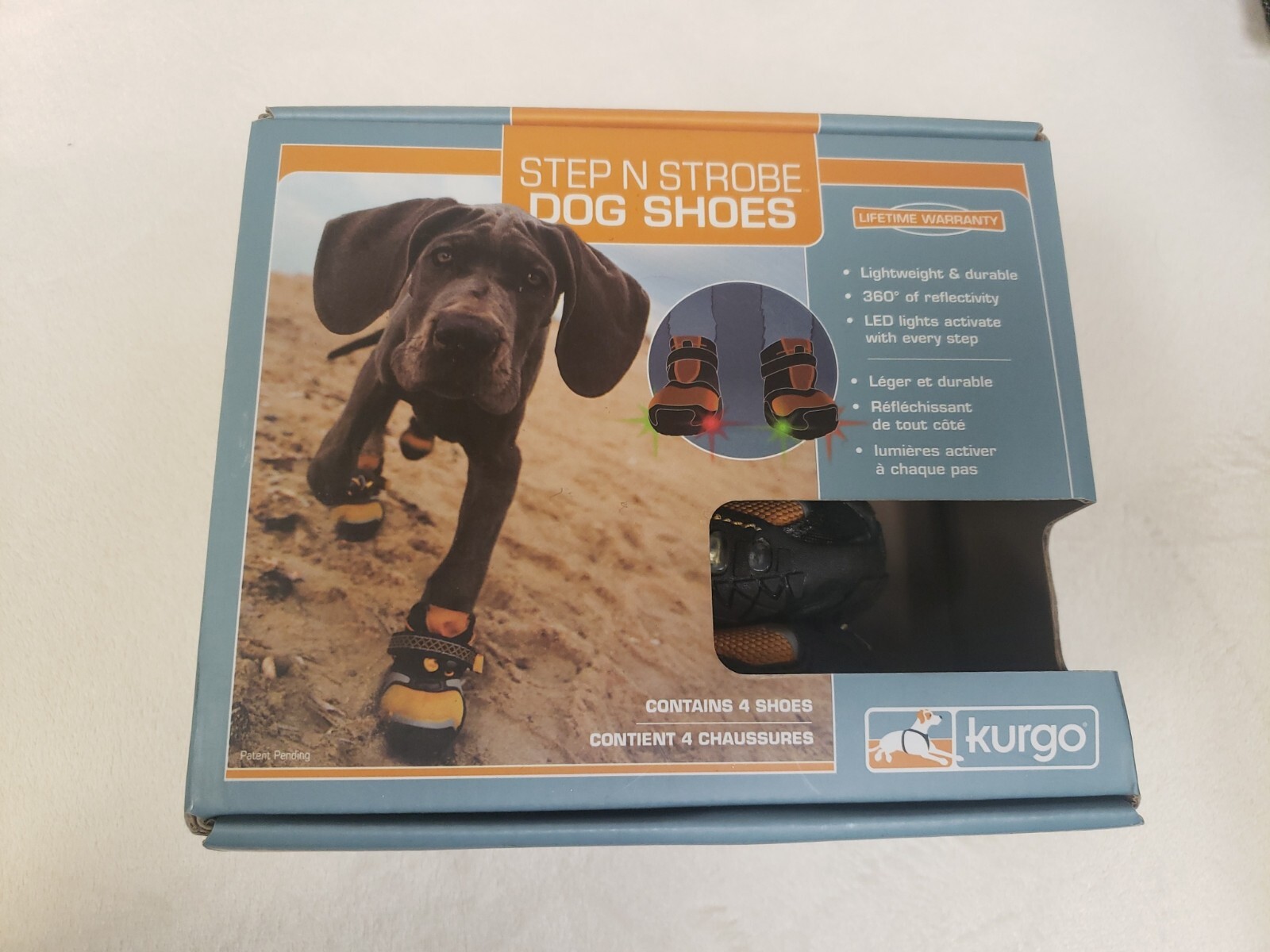 Kurgo Step n Strobe Dog Shoes Size XXS Reflective, LED Strobe NEW eBay