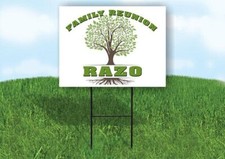 RAZO FAMILY REUNION GR TREE 18 in x24 in Yard Sign Road Sign with Stand
