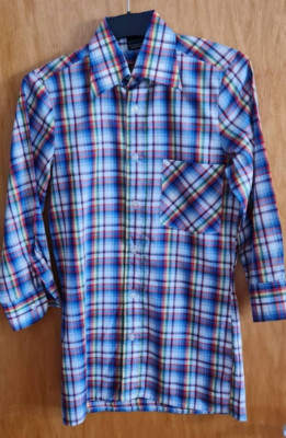 Ahlemeyer Slim Hemd KW 36( XS), Langarm, bunt/weiss kariert
