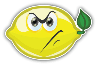 Lemon Smile Angry Cartoon Car Bumper Sticker Decal
