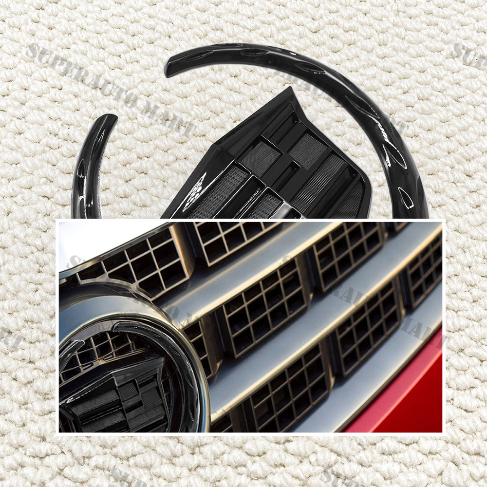 Gloss Black Car Front Grille Emblem Badge For Escalade ATS CTS DTS SRX STS 6