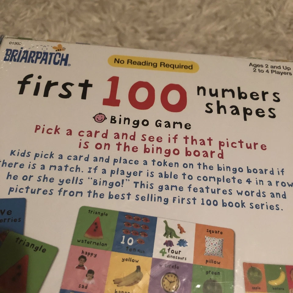 Kids Bingo Game Numbers ,Shapes Briarpatch Home Educational Fun Free🎁 New Seal - Image 4 of 4