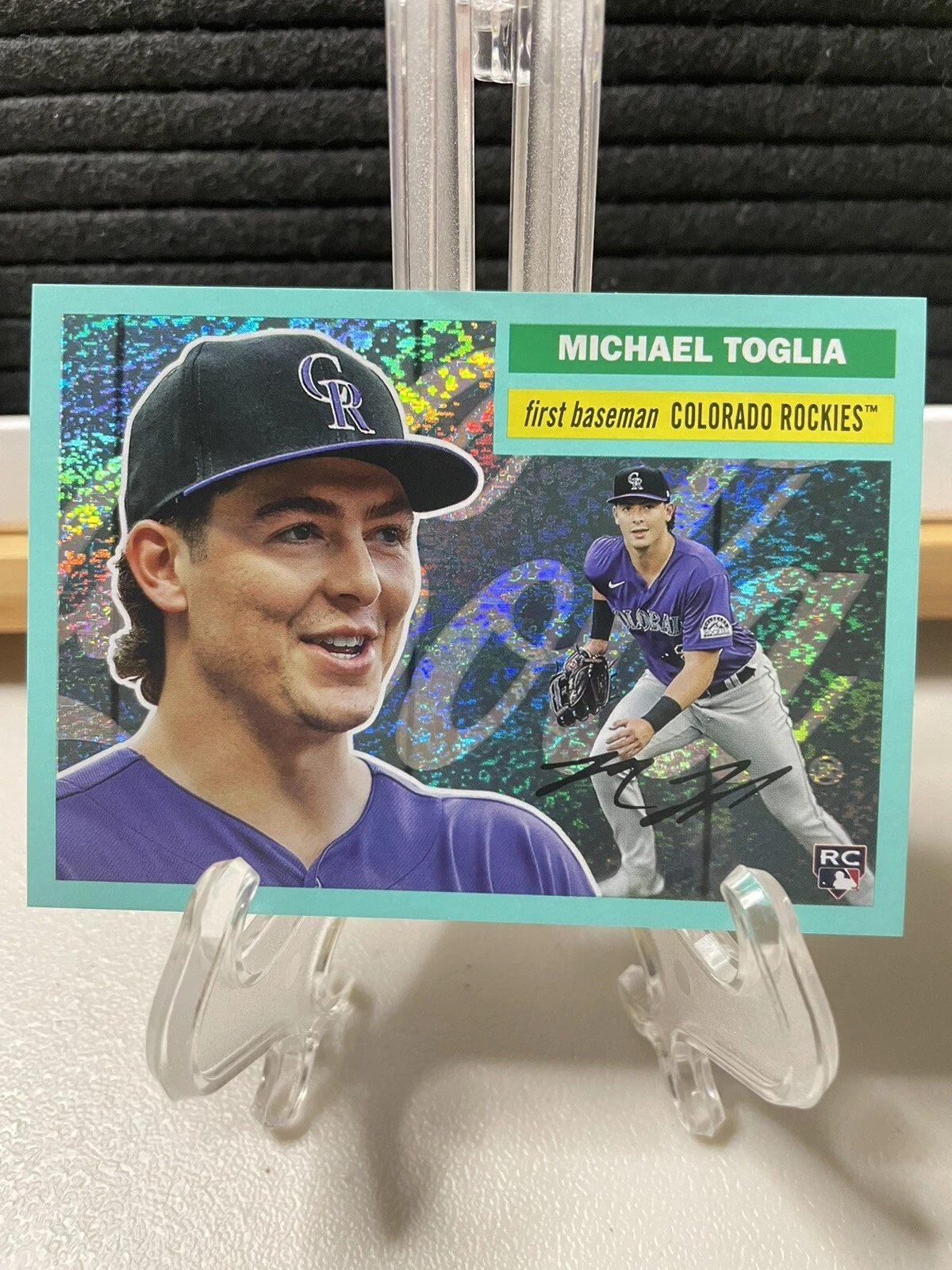 MICHAEL TOGLIA 2023 TOPPS ARCHIVES RC #96 AQUA SPARKLE FOIL SN 64/75 ROCKIES!