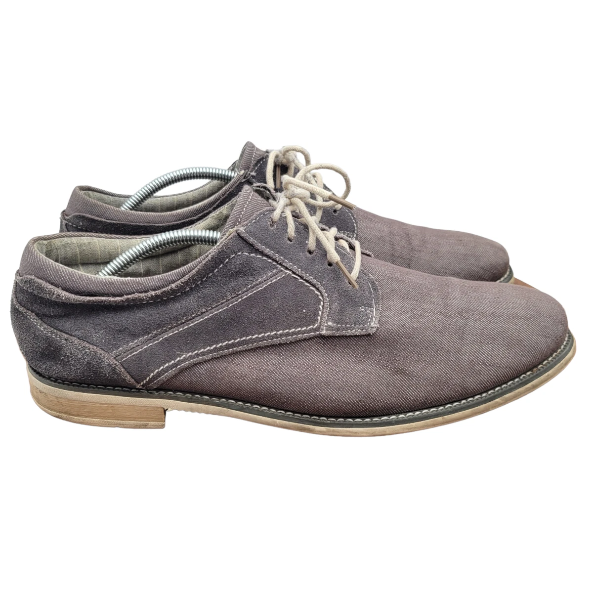 STEVE MADDEN Stoker Denim & Suede Oxford Lace-up Shoes Size 7 Steve Madden Size 8 STOKER Gray Suede Lace Up Oxfords New  main image 2