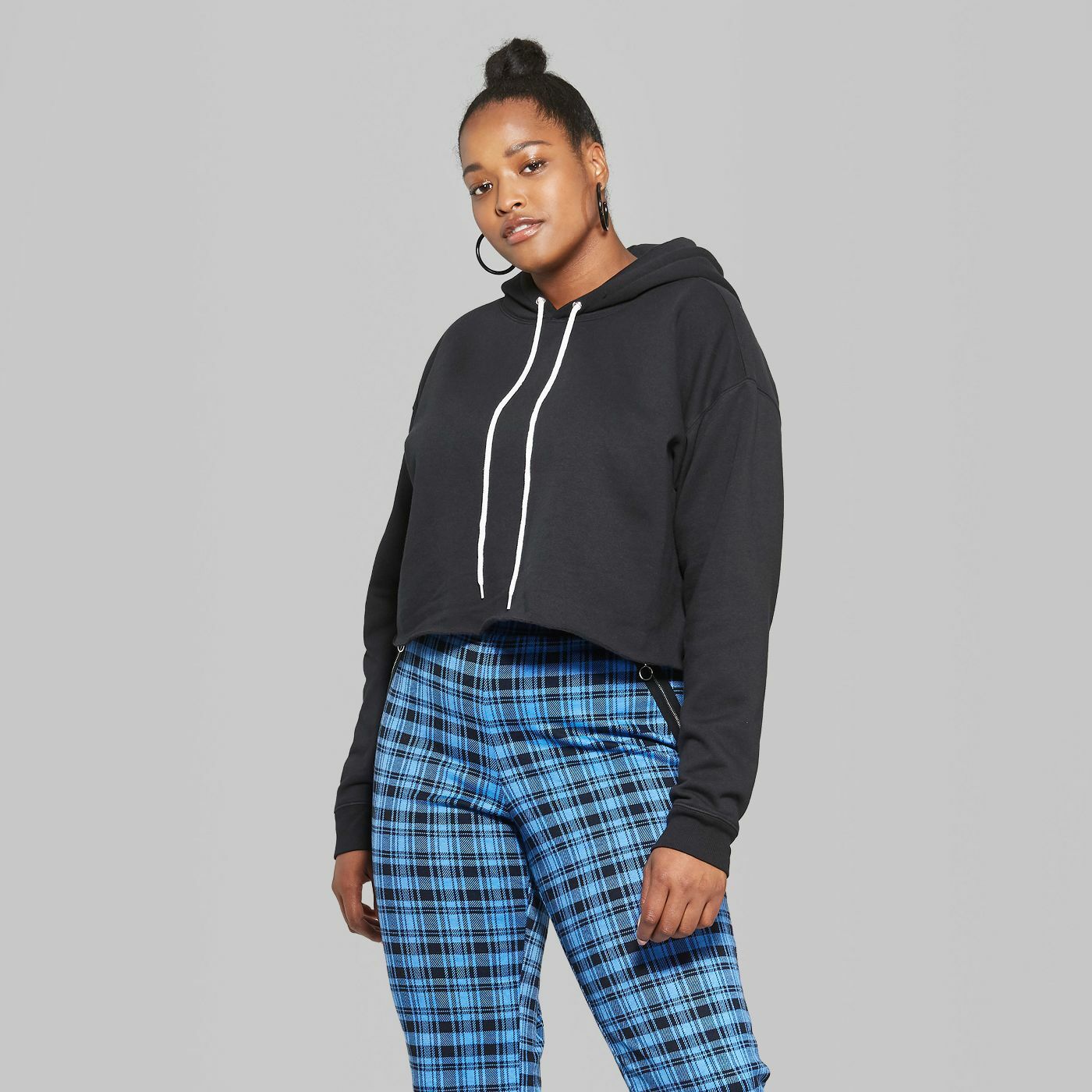Women's Plus Size Cropped Hoodie - Wild Fable Black 2x for sale online |  eBay
