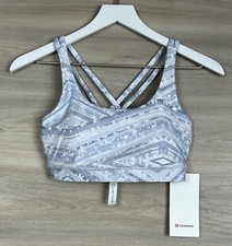 Lululemon Energy Bra Size 8 B/C 🌪️🤍Whirlwind White Blue Grey Multi UNMU 50036