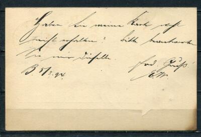 切手25 Germany/Wurttemberg Postal Stationery Post Card Used 1890 Mi