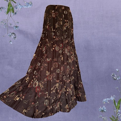 Marks & Spencer Per Una Maxi Skirt 16 Long Brown Floral Boho Fairy Y2K Winter