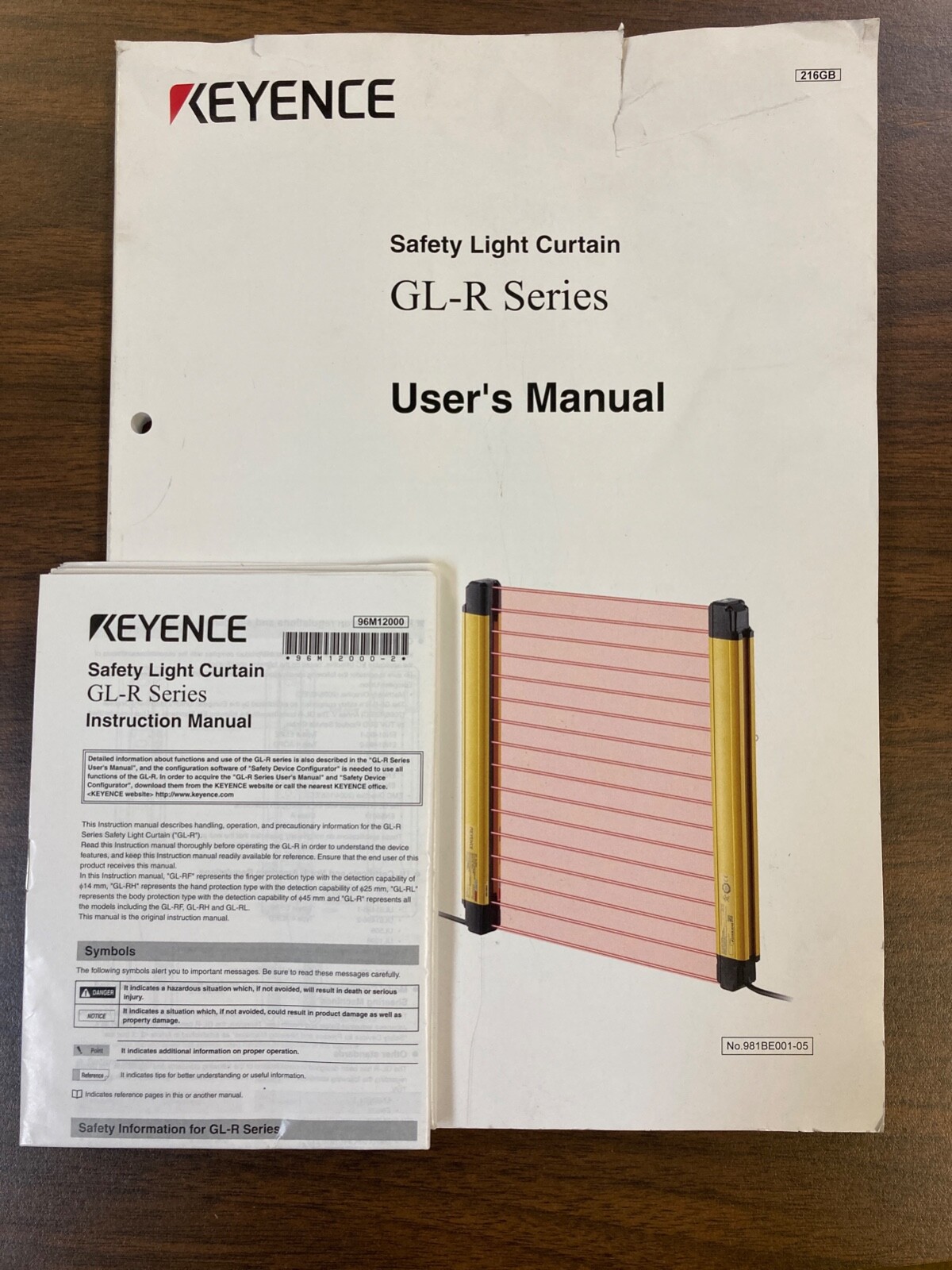 Keyence Safety Light Curtain Set Models GLR44HR and GLR44HT