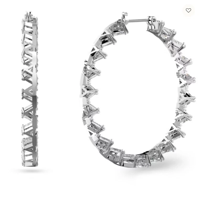 Swarovski 5602230 Ortyx earrings jewelry hoops hoop white gold crystal new - Image 2 of 4