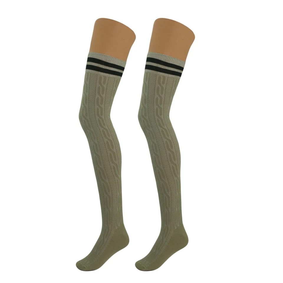 1 Pair Over Knee Thigh High Knitted Socks for Women Warm Stocking Long Boot Sock - Image 4 of 4