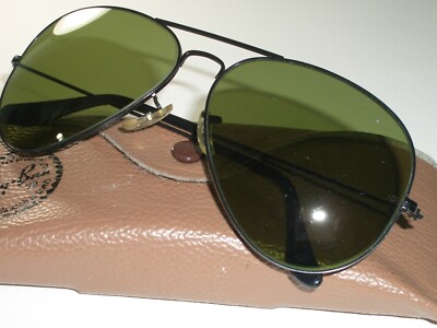1970's 62mm Vintage B&L ray ban Noir Chrome RB3 Tru-Green UV Aviateur de  Soleil