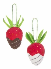 Ganz E9 Kids Accessory Strawberry Plush Keychain Sweeter Than Chocolate 2pc Set