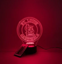 St. Louis Cardinals, MLB Baseball LED Sports Fan Lamp, Personalized FREE