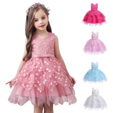 Flower Girl Lace Party Princess Dress Baby Pageant Wedding Bridesmaid Christmas