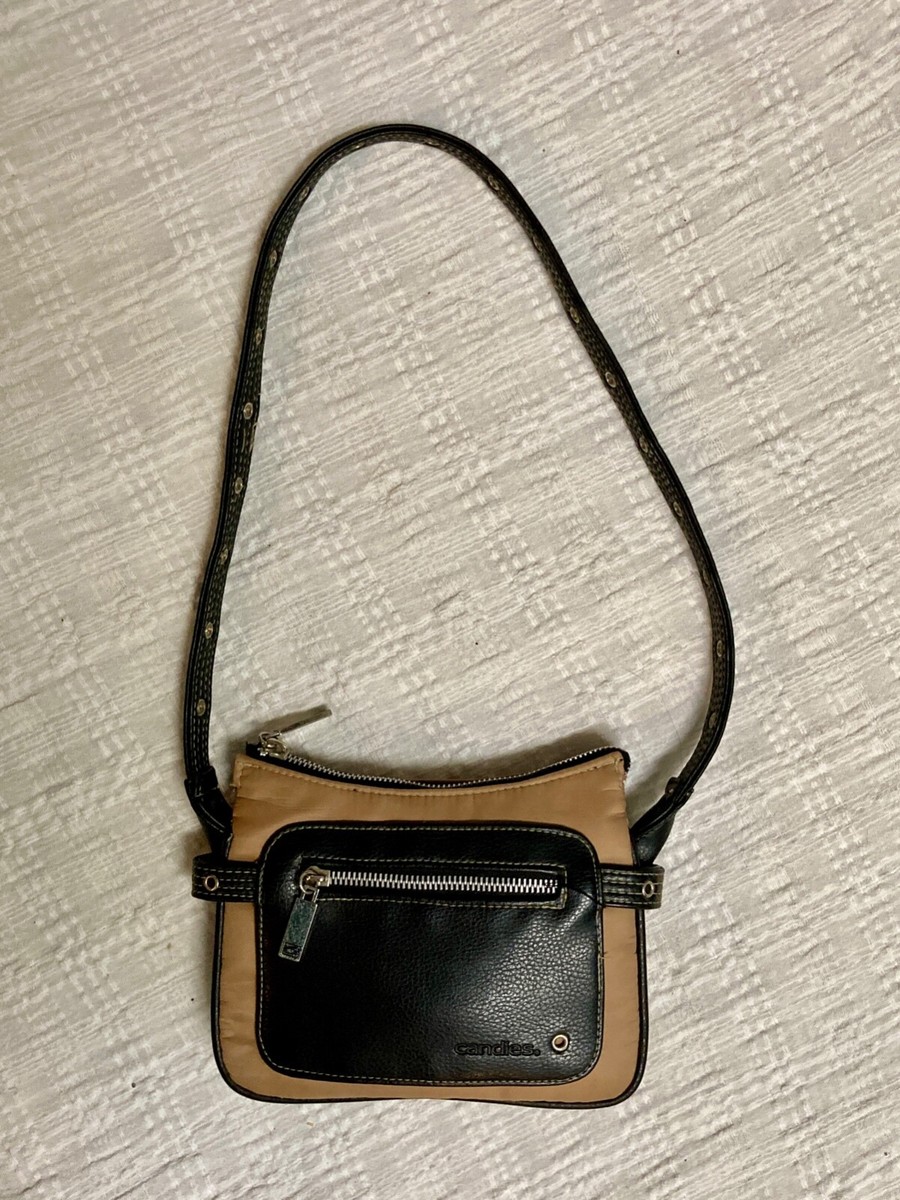Candies Vintage 80's Beige & Brown Shoulder Bag Purse Man Made