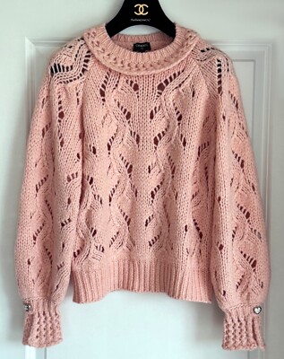 CHANEL 21B LIGHT PINK ALPACA WOOL SWEATER 34 XS | eBay