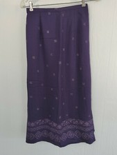Alfred Dunner Petite Deep Dark Purple Print Skirt Size 6P Made in USA