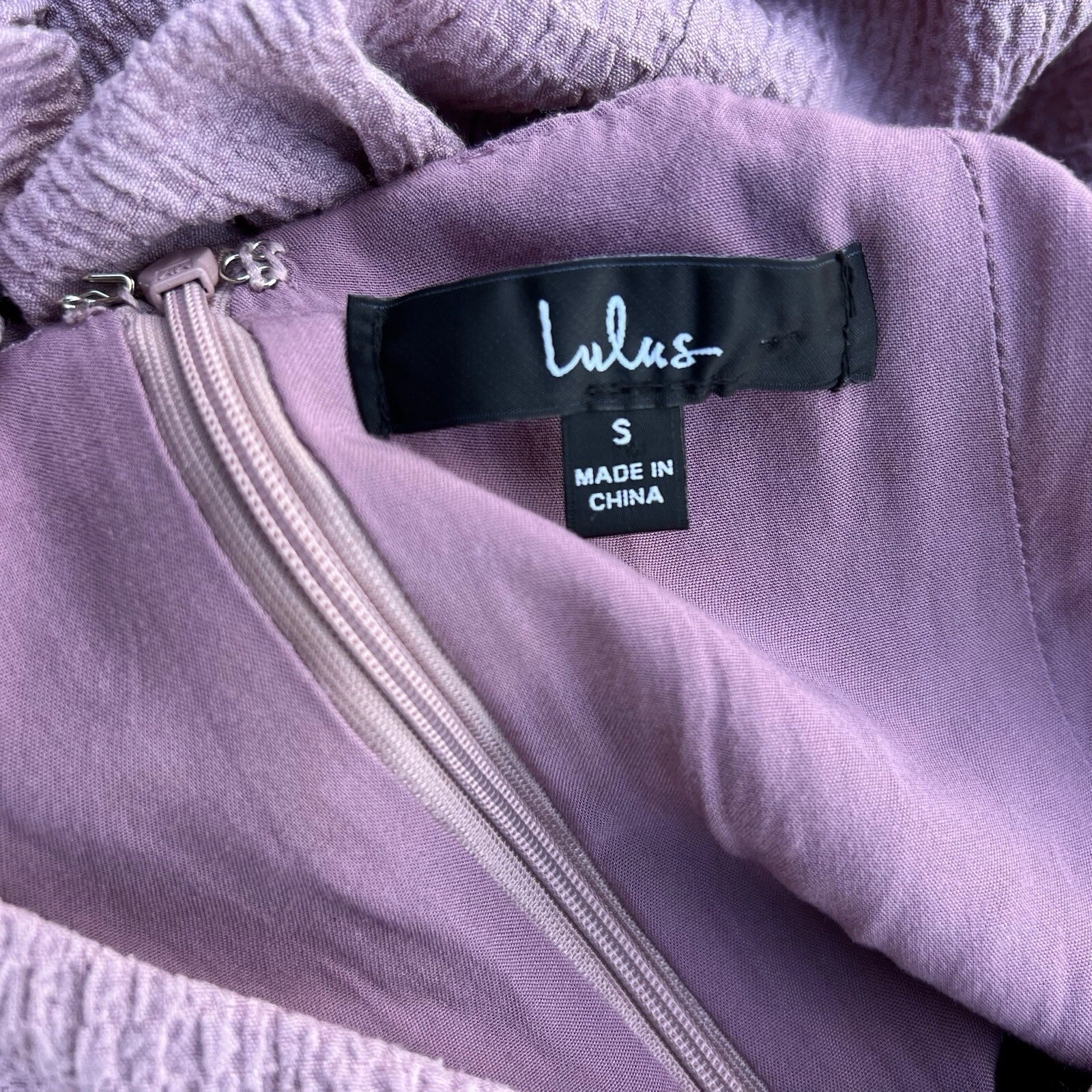 Abito San Valentino Lulu's taglia S viola lavanda incrociato scollo a cuore