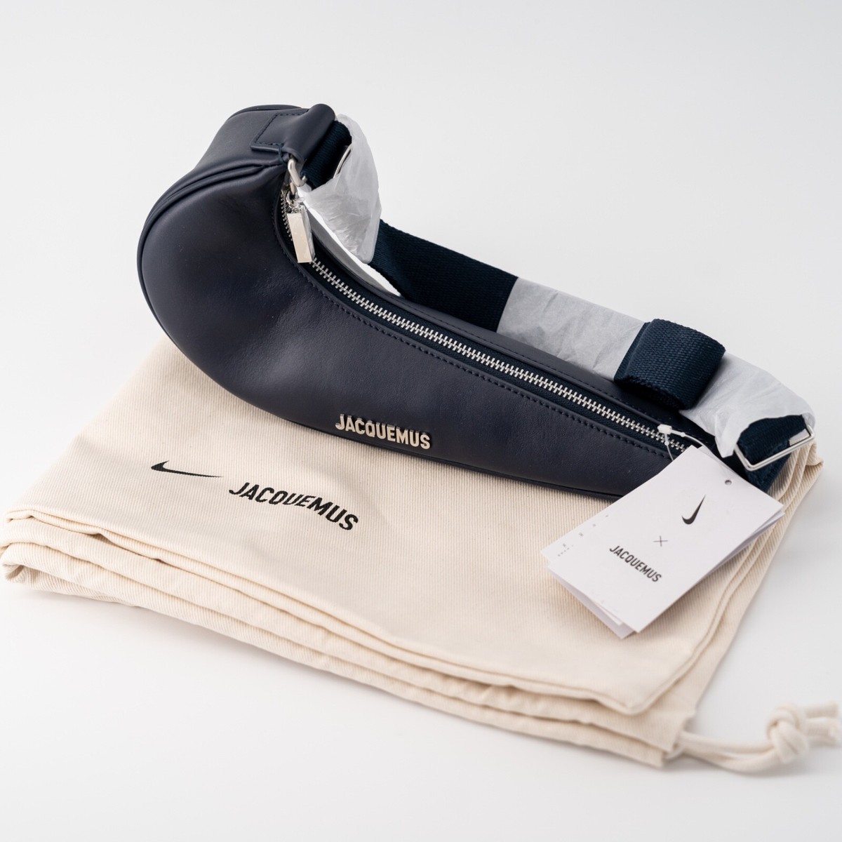 Jacquemus x Nike Le Sac Swoosh Shoulder Bag Midnight Navy Leather