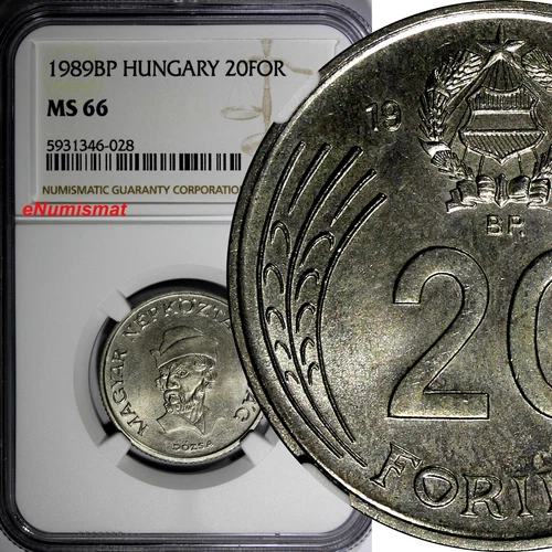Hungary 1989 BP 20 Forint György Dózsa NGC MS66 TOP GRADED KM# 630 (028)