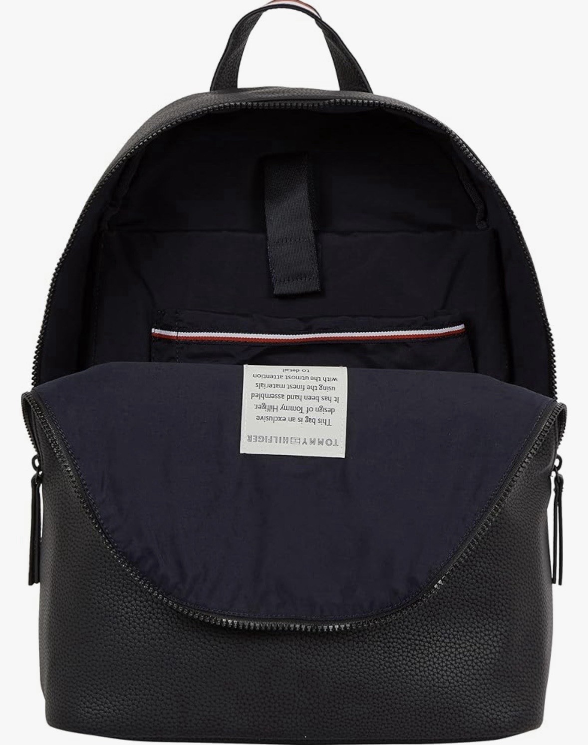 Tommy Hilfiger Faux Leather Backpack with Laptop Sleeve & Zipper image 3
