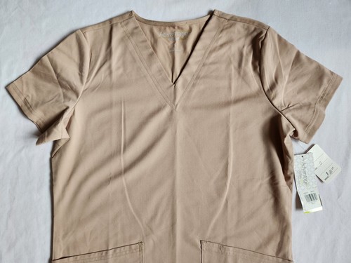 NWT Advantge Butter-Soft TAN Scrub Set Uniform V-Neck Top & Pants Size Small - Picture 3 of 18