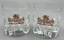 Glenmark Finest Scotch Whisky Whiskey Rocks Glass 3" Tall Lot of 2