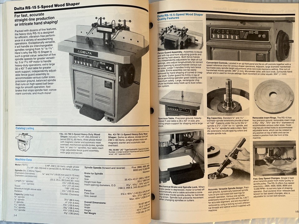 Vintage 1992 Delta Industrial Machines Parts Machinery Catalog | eBay