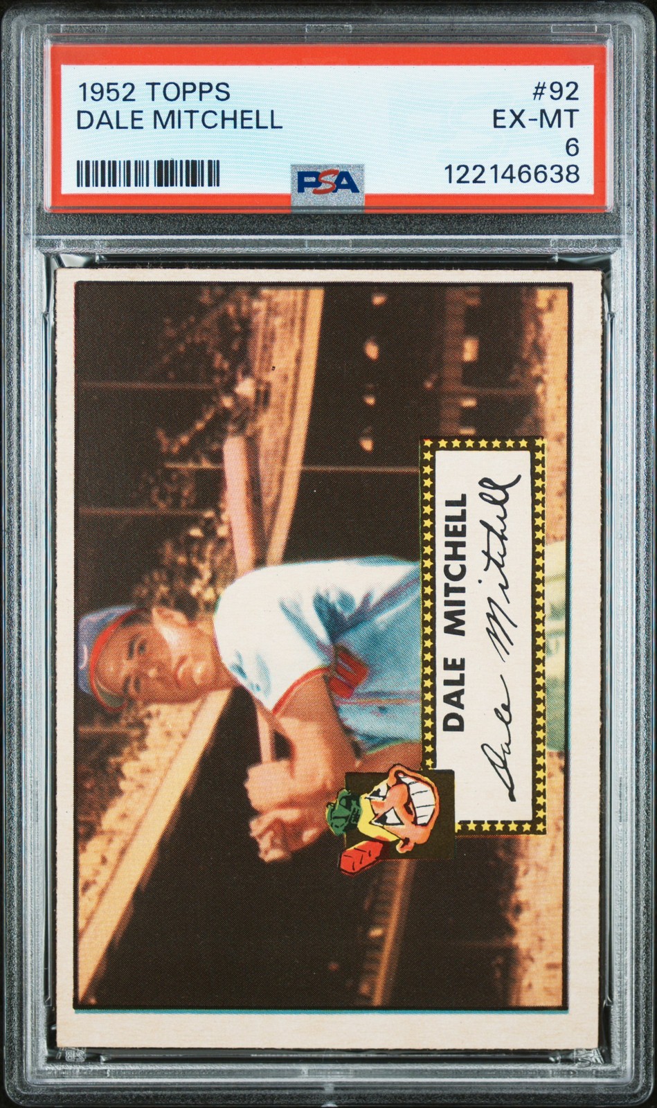 1952 Topps #92 Dale Mitchell PSA 6 Excellent-Mint!!