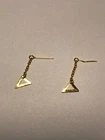Vintage Barbie #3406 EVENING IN Gold-Tone TRIANGLE Drops EARRINGS also CASEY