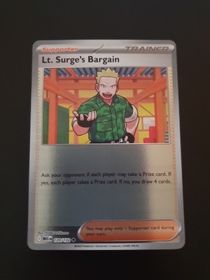 Lt. Surge s Bargain 120/132 Uncommon Reverse Holo Pokémon TCG Mega Evolution NM